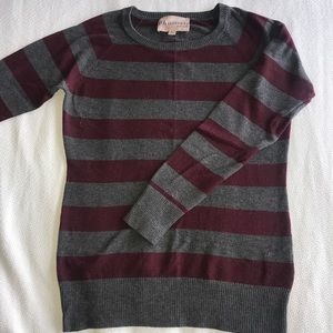 ⚡️Burgundy and Grey Striped Sweater